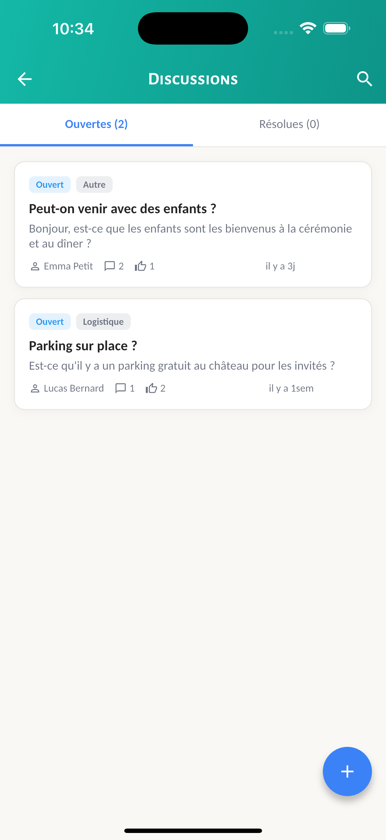 Discussions organisees